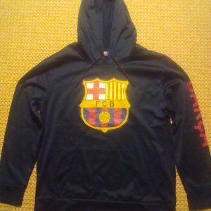 FC Barcelona Soccer Hoodie Sweatshirt Large Blue Official Merchandise NWT